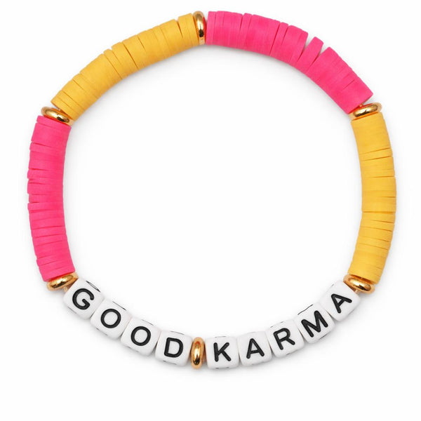 Swifties GOOD KARMA Friendship Bracelet - Pink & Yellow