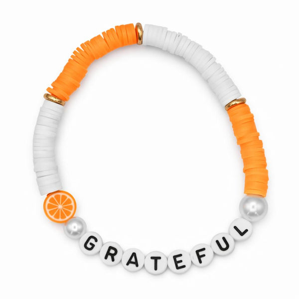 Swifties GRATEFUL Friendship Bracelet - Orange and White
