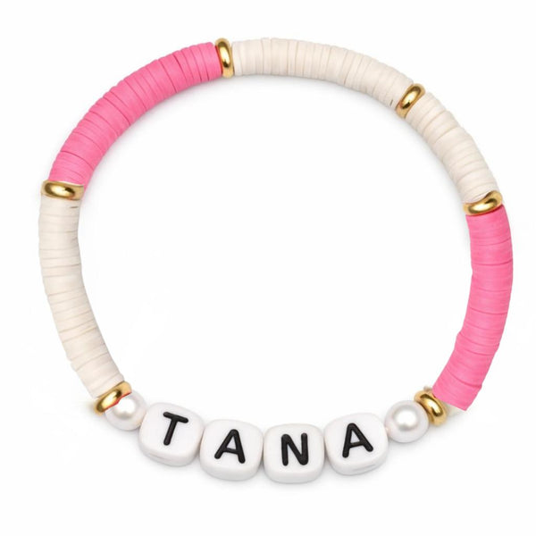 Swifties TANA Friendship Bracelet - Pink and White