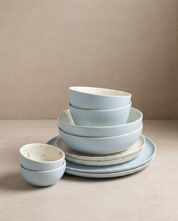 Breeze Party Duo Stoneware 10 Piece Set Blue