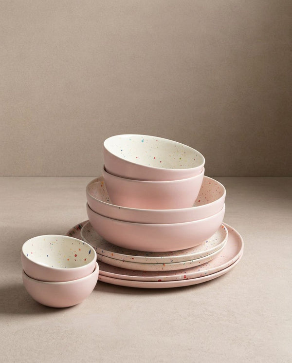 Breeze Party Duo Stoneware 10 Piece Set Pink