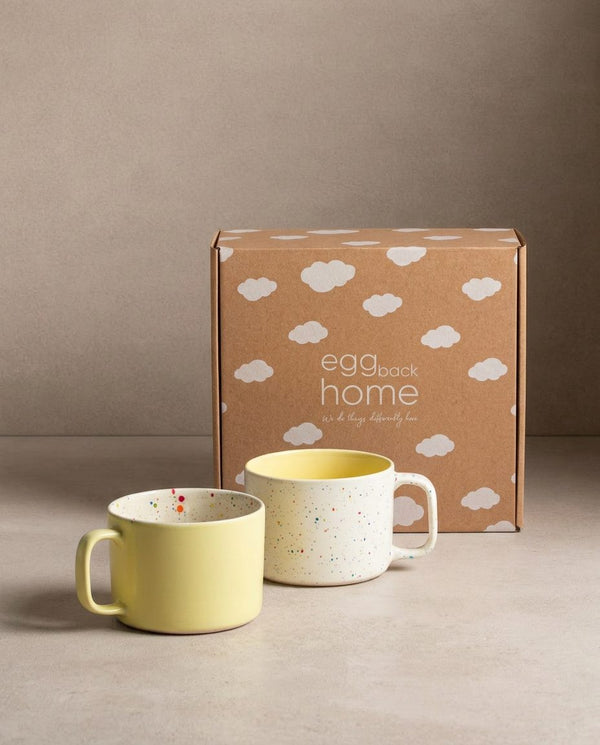 Duo de mugs Breeze Party In/Out en grès – 450 ml – Jaune