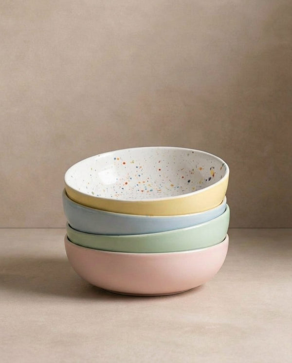 Breeze Party Stoneware Pasta Plate 21cm 4-Piece Set Mix Color