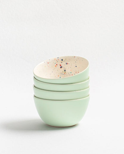 Breeze Party Stoneware Bowl 16cm Green