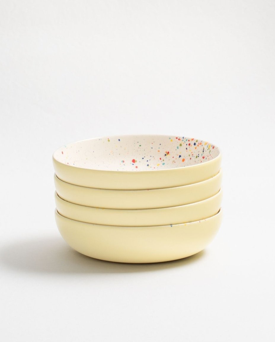 Breeze Party In Stoneware Pasta Plate 21cm Yellow