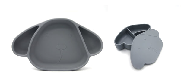 Tableware Set aus Silikon in Grey