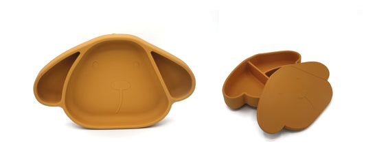 Silicone tableware set in Honey
