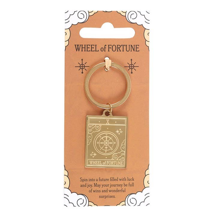 Vintage Tarot Card Keychain The Wheel of Fortune