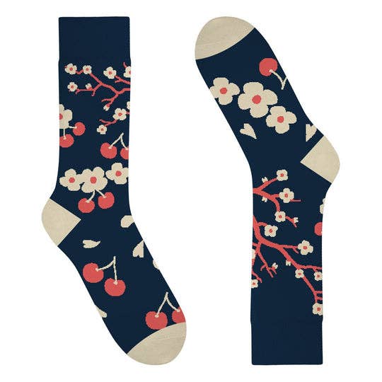 Funny cherry long cotton socks for women and men