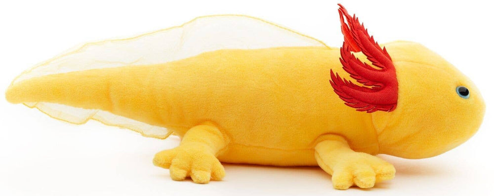 Peluche Axolotl Jaune aux Yeux Bleus de