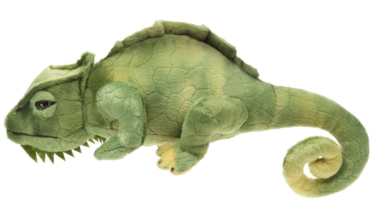 Peluche caméléon vert