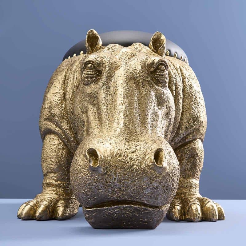Hippopotamus Patty Gold Stool