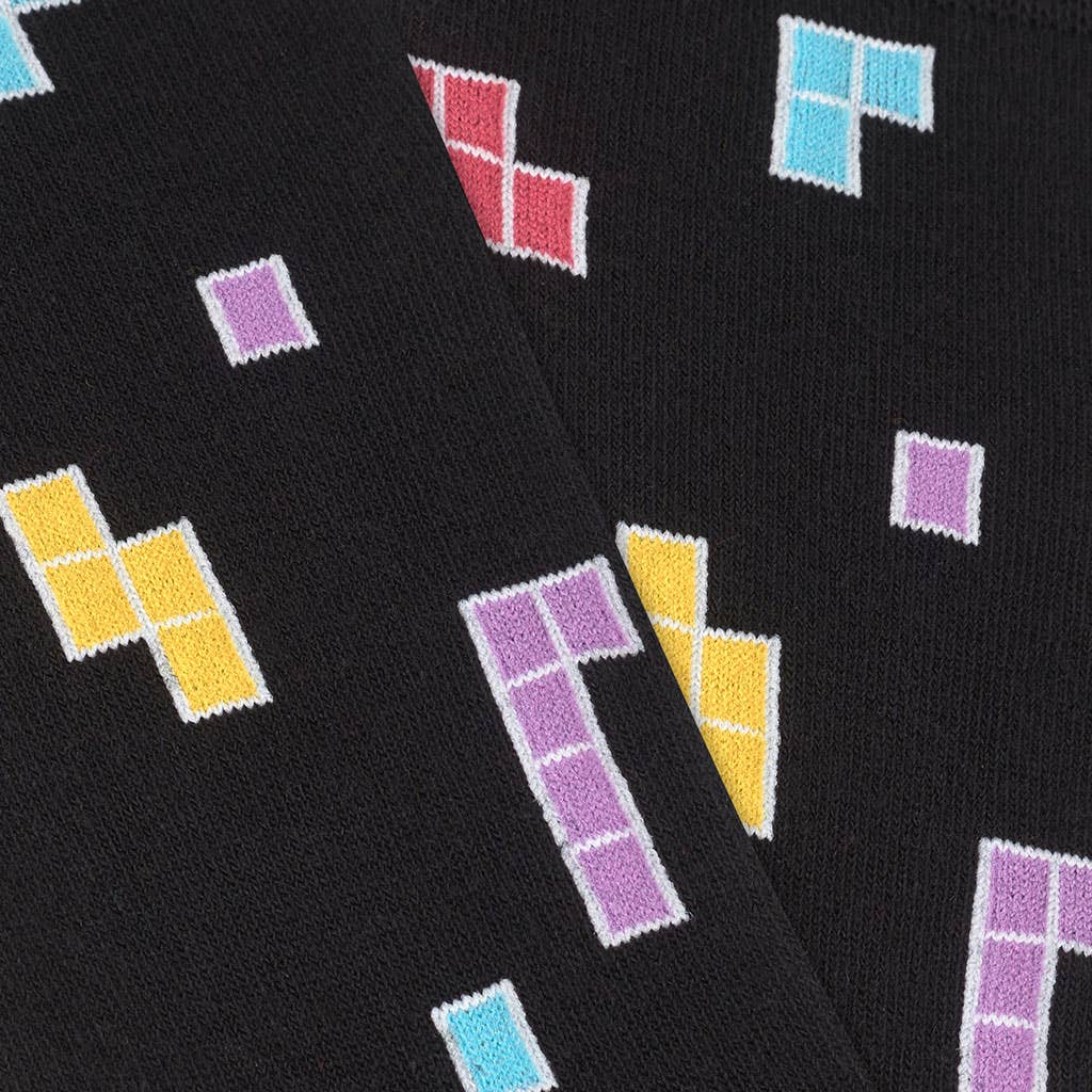 Durable and Playful Tetris Cotton Socks for Boys