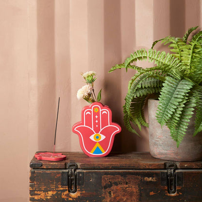 Vase, Lucky Hand, red, ceramic