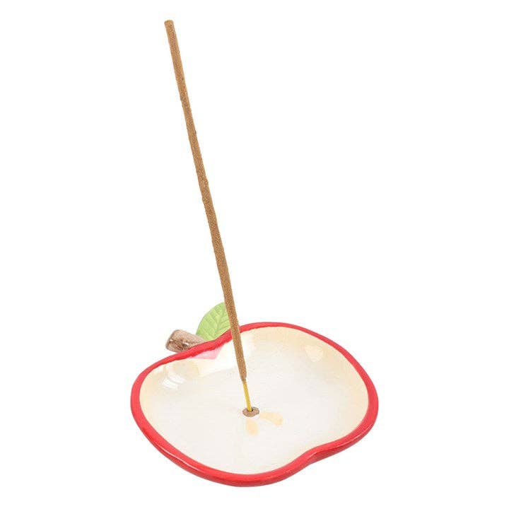 Apple-shaped ceramic incense holder