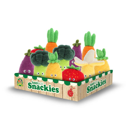 Assortment of 12 Fruits & Vegetables Plush Toys 12cm - KEELECO