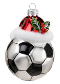 Weihnachtsanhänger Fußball aus Glas, 9 cm