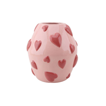 Hearts Flower Vase - Pink/Red