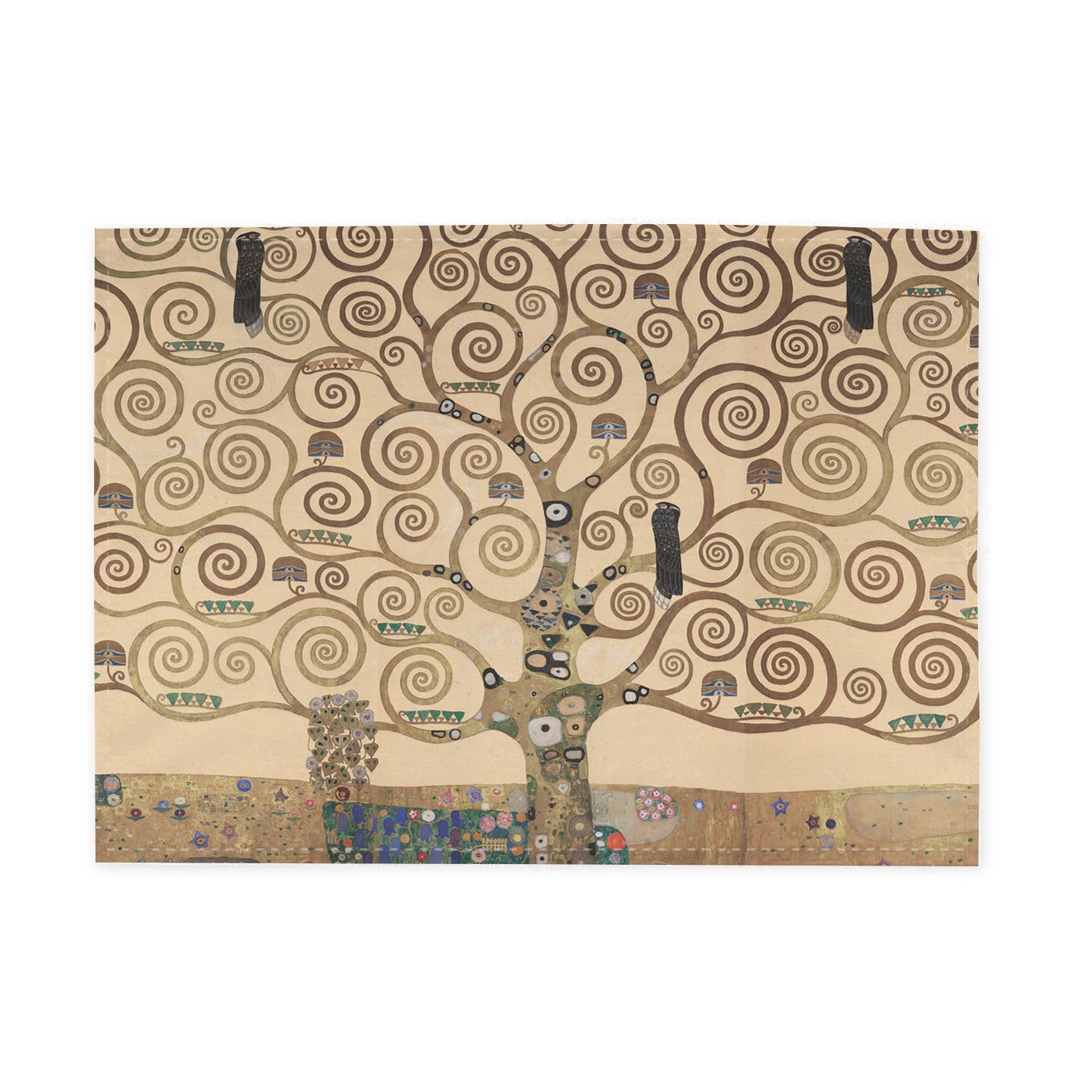 Tea towel with Klimt tree pattern