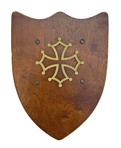BOUCLIER RUSTIK AVEC CROIX OCCITANE L - KALID MEDIEVAL