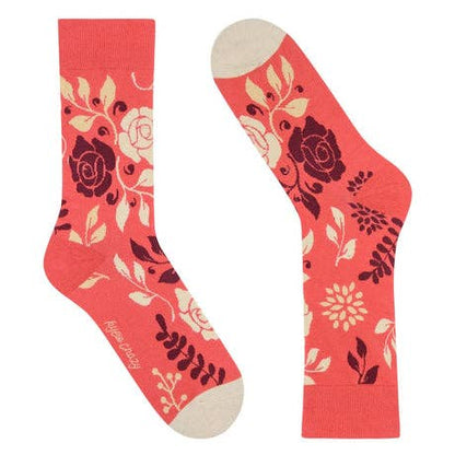 Unisex Mid-Calf Classic Cotton Socks - RED ROSES
