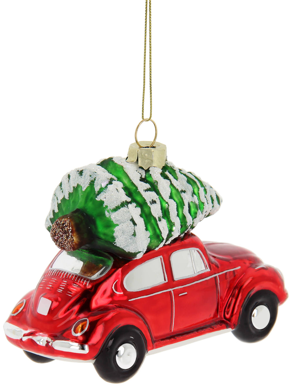 Décoration de Noël Coccinelle VW Rouge avec Sapin