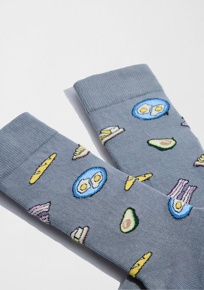 BeBrunch Dusty Blue - 100% Organic Cotton Socks