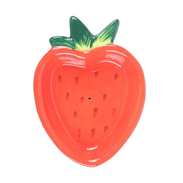Porte-encens en céramique en forme de fraise