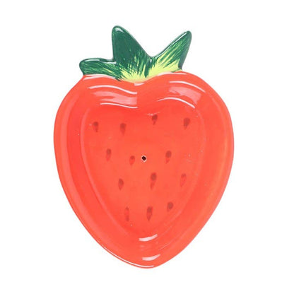 Porte-encens en céramique en forme de fraise