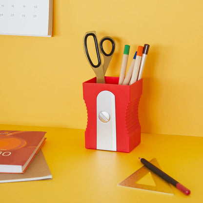 Pencil holder Red pencil sharpener