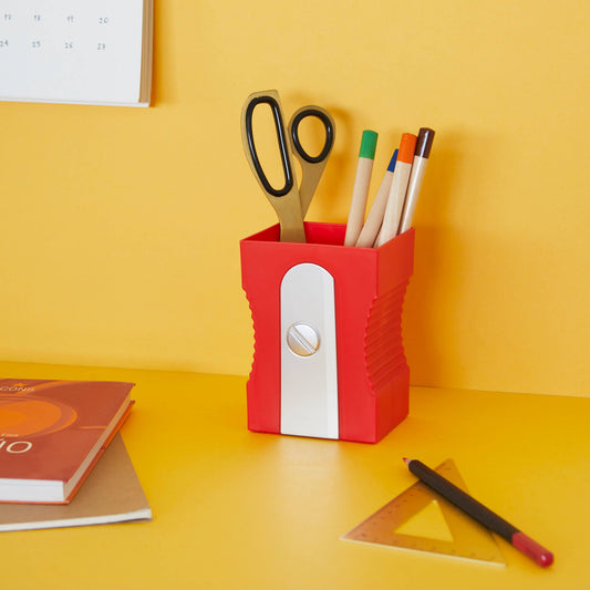 Pencil holder Red pencil sharpener