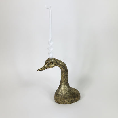 Antique gilt duck head shaped candlestick