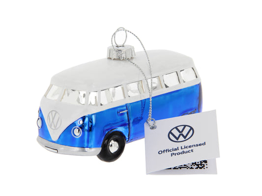 VW T1 Bus Christmas Decoration Blue &amp; White