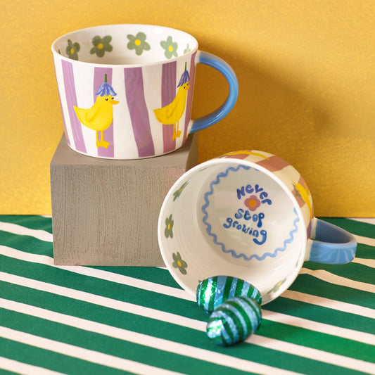“Never Stop Growing” Duck Mug