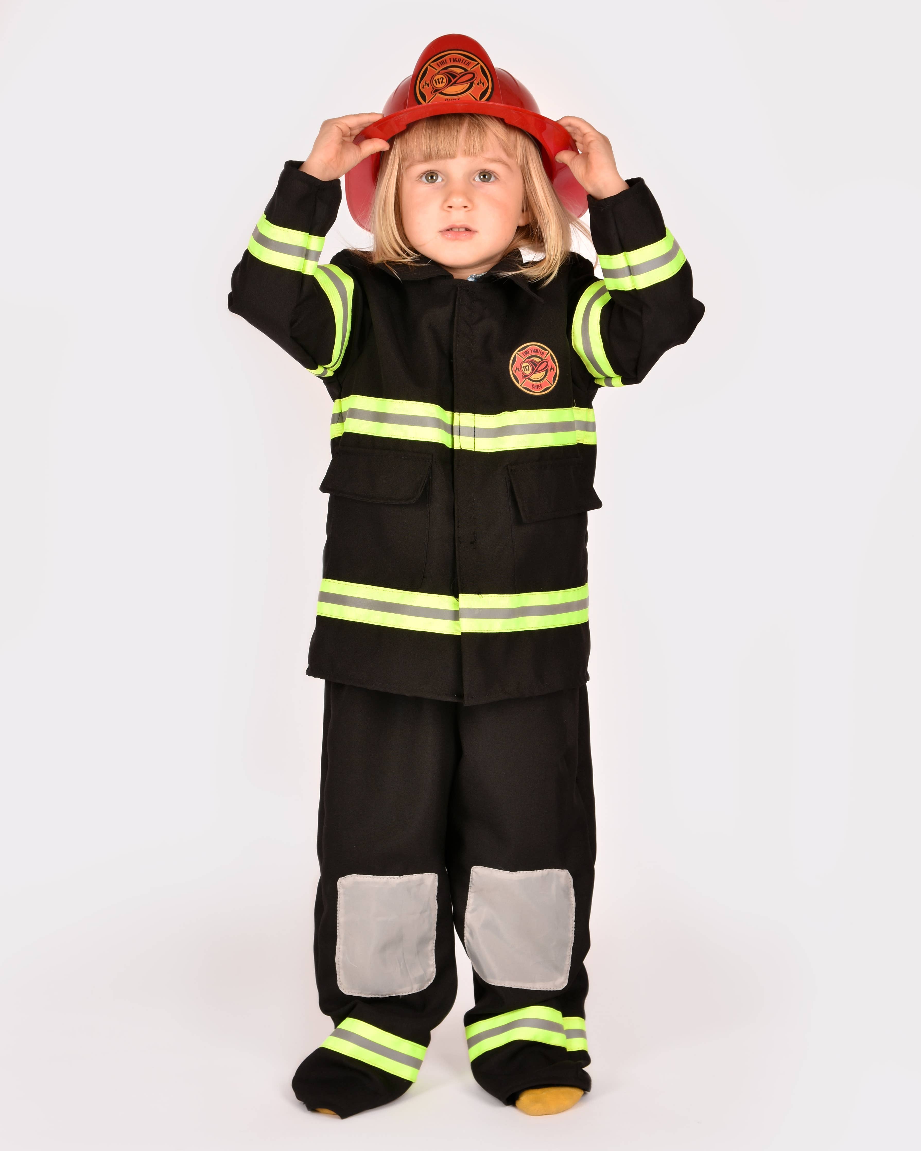 Den Goda Fen Firefighter Costume 4-6 years, size 110-116, 4 pieces