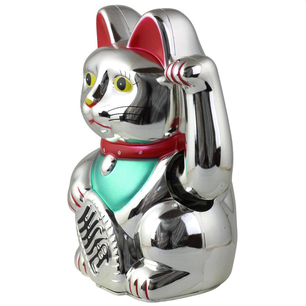 Lucky silver cat 15cm
