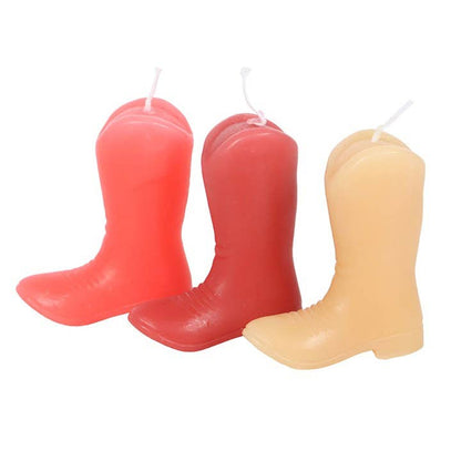 Ensemble de 3 bougies en forme de bottes de cowboy