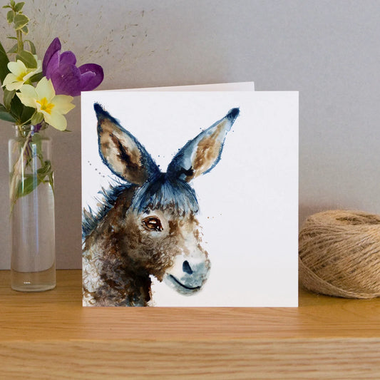 Watercolor Donkey Greeting Card