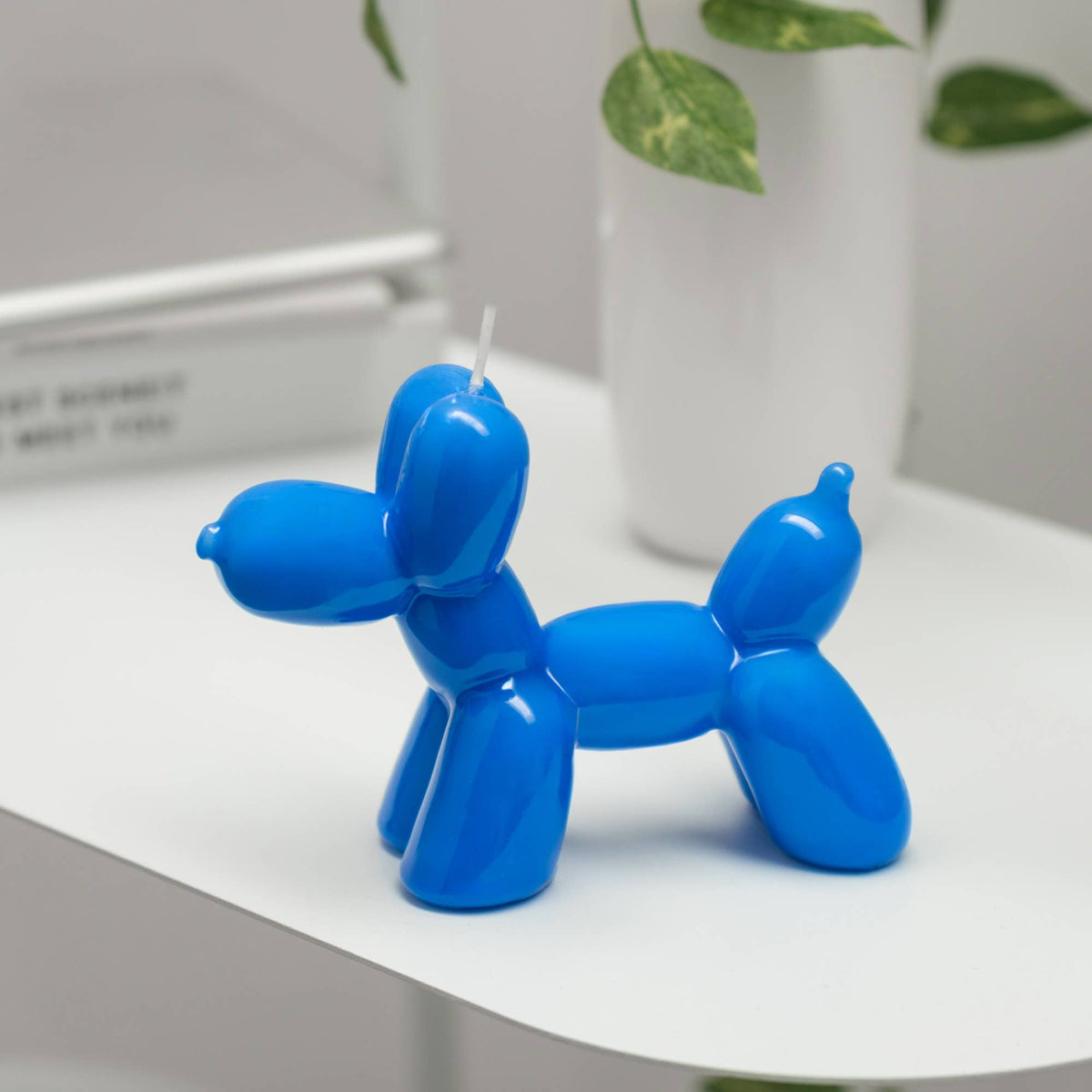 Electric Blue Balloon Dog Candle