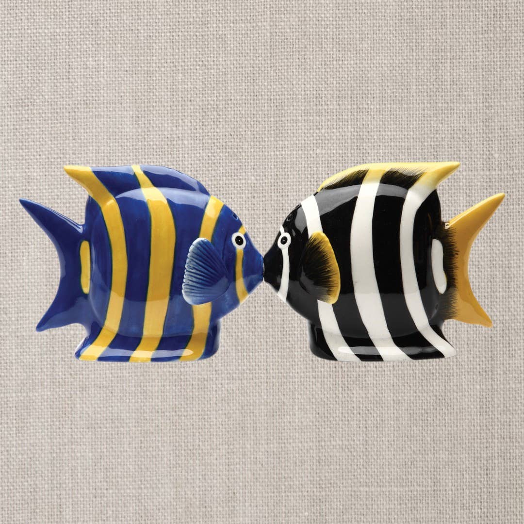 Set of ceramic salt and pepper shakers, Angel Fish design