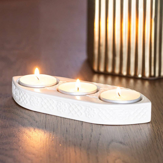 Geometric triple tealight candle holder