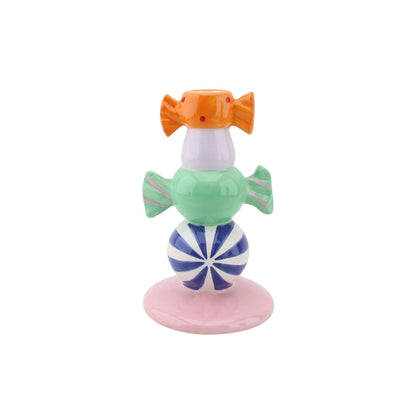Toffee Candy Candle Holder - Multicoloured - 11x11x18cm