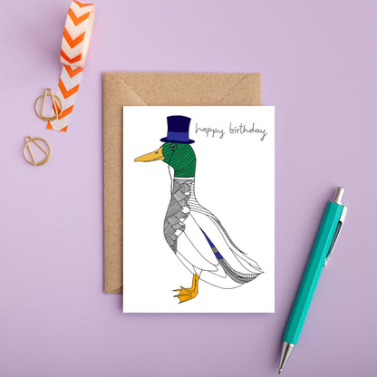 Mr Mallard Happy Birthday Card