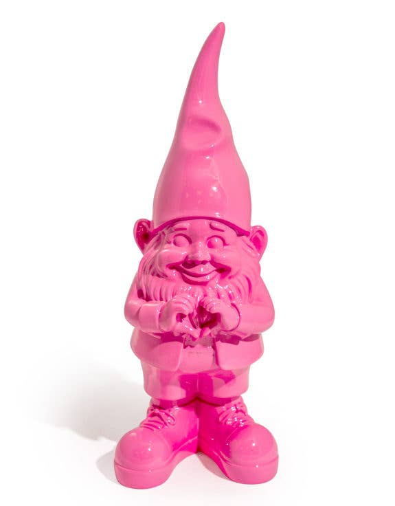 Garden Gnome "Heart Hands" Pink M