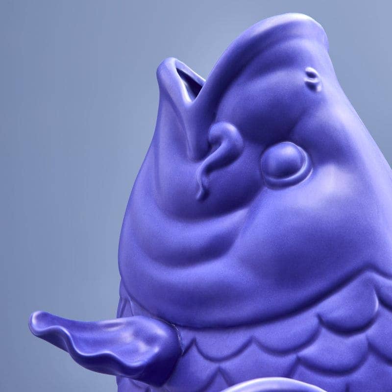 Blubb Sculpture/Vase, Matte Blue Stoneware, 35 x 30 x 44 cm