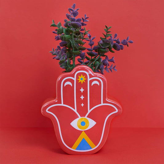 Red Lucky Hand Vase