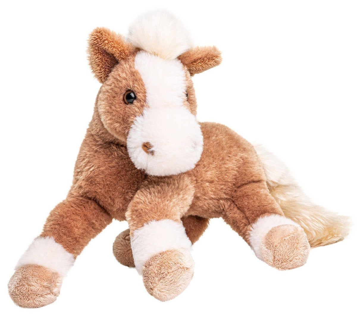 Lying brown horse plush toy
