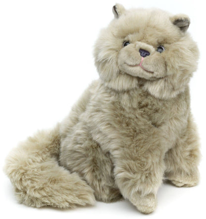 Chat persan gris, assis, 25 cm (hauteur), peluche Uni Toys