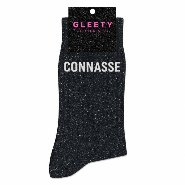Chaussettes à Paillettes Connasse Noir – Gleety