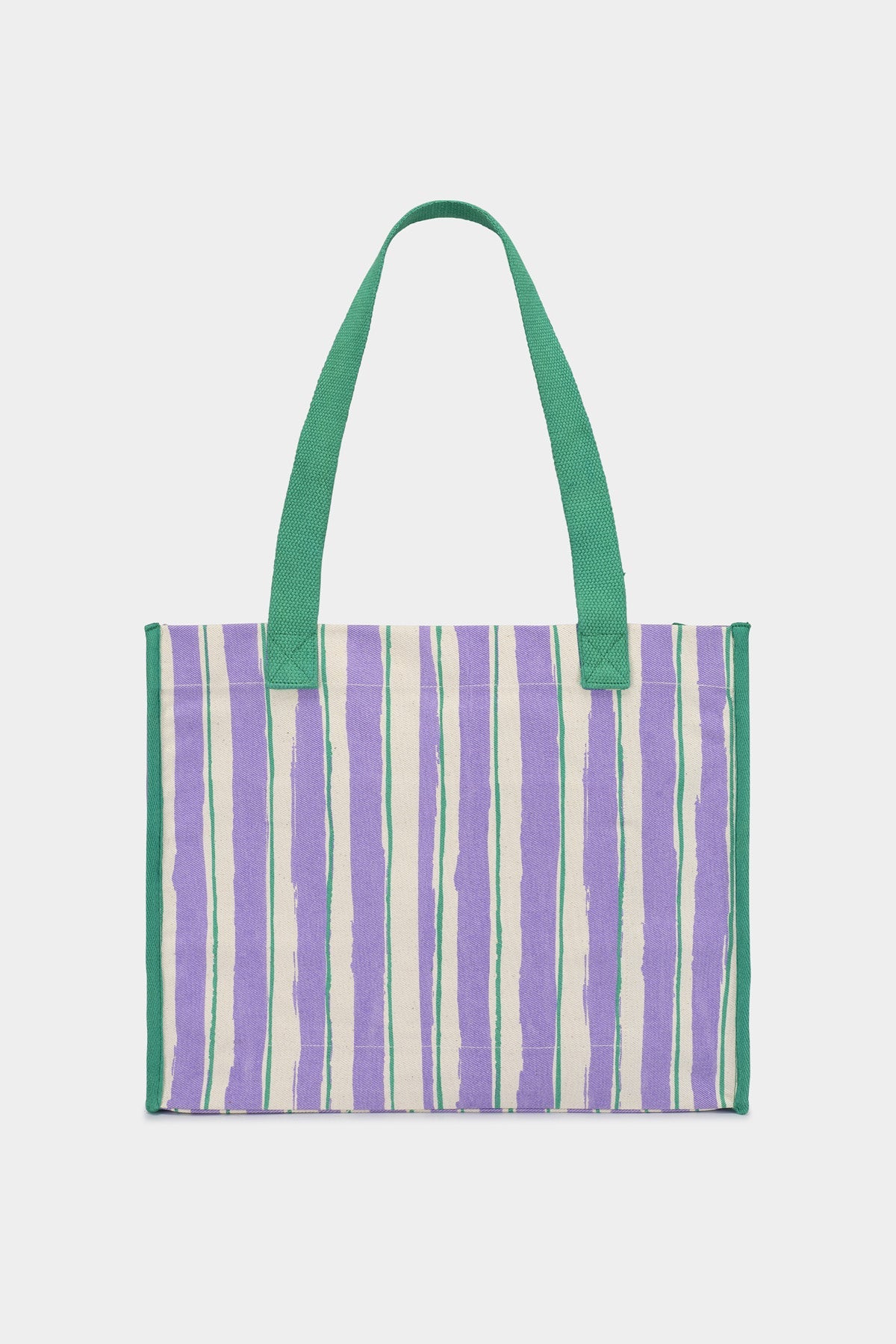 Sac cabas Claude Rayures Vert et Parme
